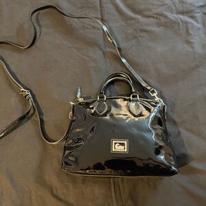 Dooney & Bourke Black Patent Leather Mini Crossbody Satchel